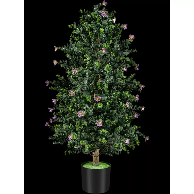 Costway 2 Pack Artificial Topiary Cone Tree Faux Potted Shrub Plant 49 Flowers 26892131 New Purple